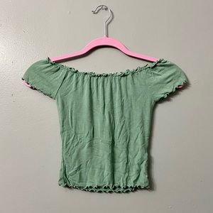Off-Shoulder Ruffled Crop Top